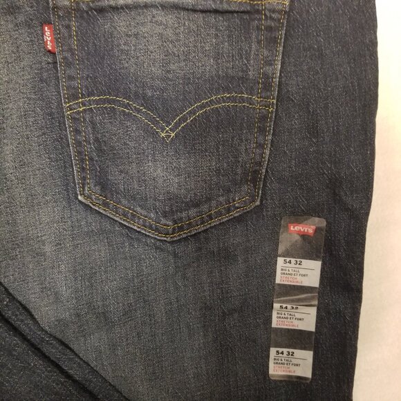 NWT Levi's 541 Men's Athletic Taper Big and Tall Stretch W54 L32 Dark Wash Jeans - Picture 7 of 13